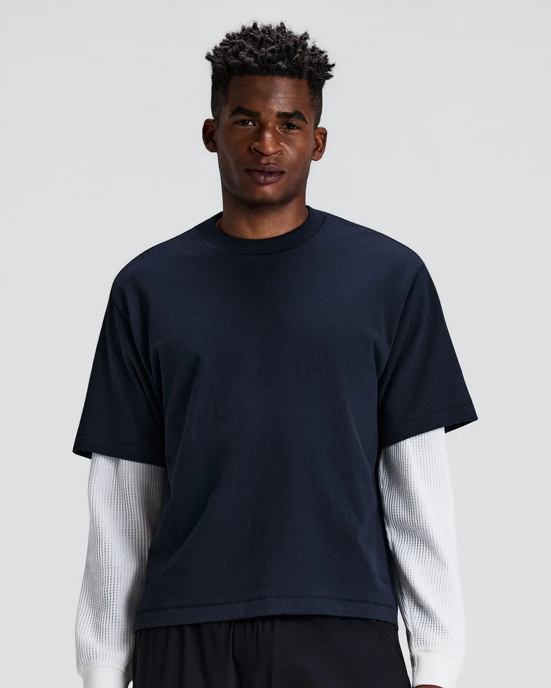 Unisex Heavyweight Cotton Box Tee - NY Navy