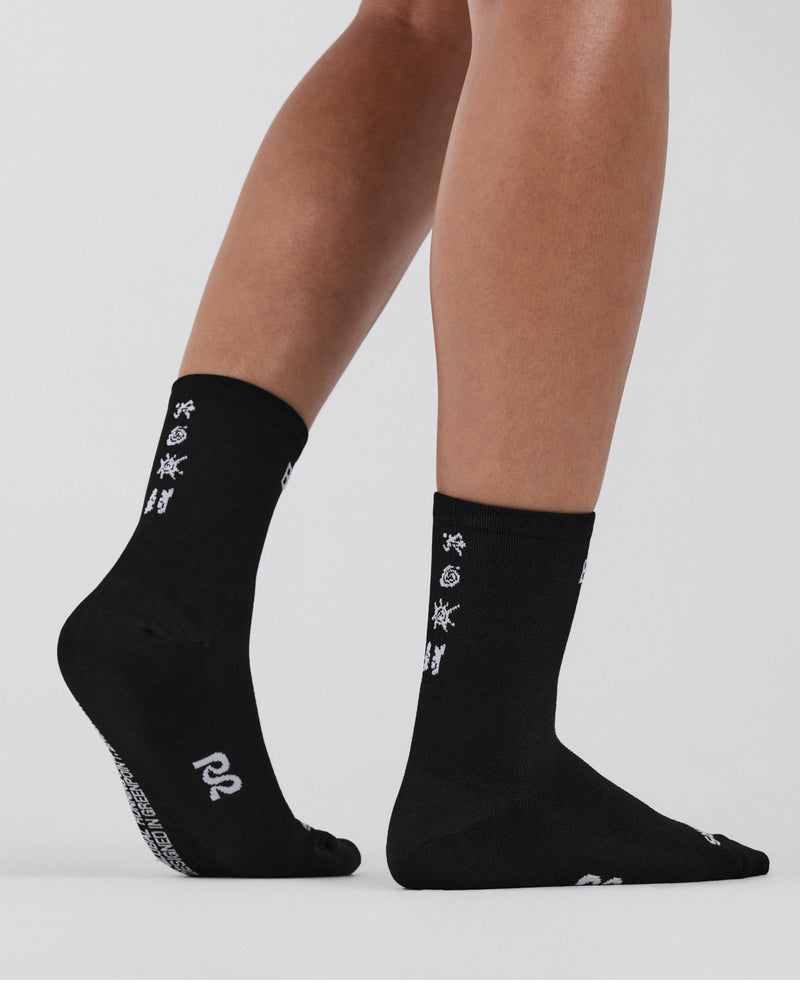 Lite Run™ Spring Motif Quarter Socks (2 Pack) - Black