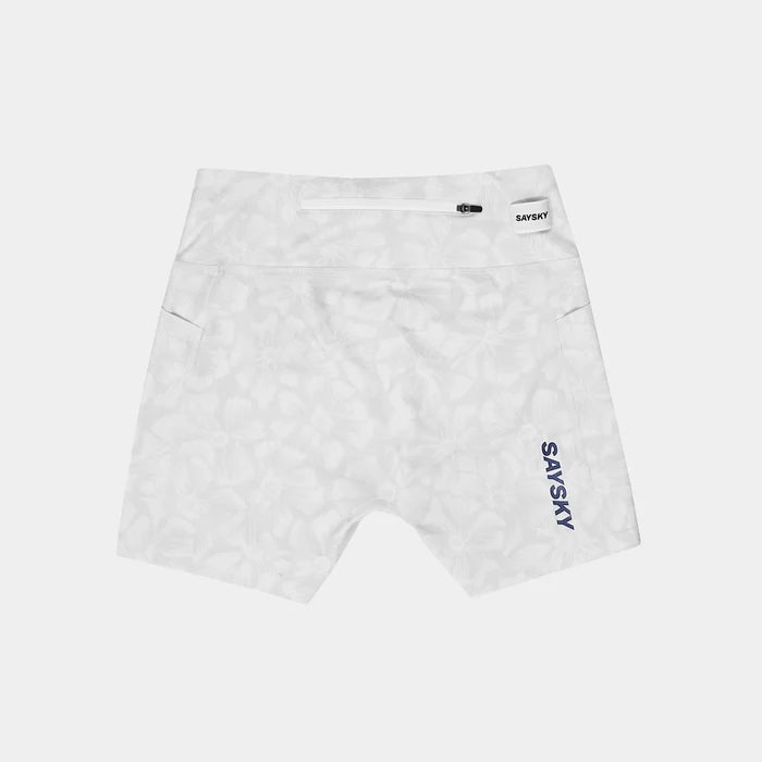 W Flower Combat+ Short Tights 4” - White Aop