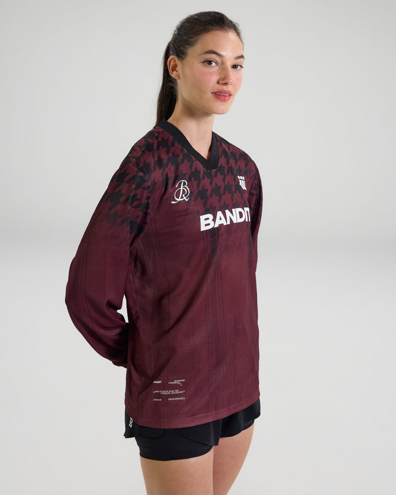 Jacquard Footy-Run Long Sleeve - Fig Print