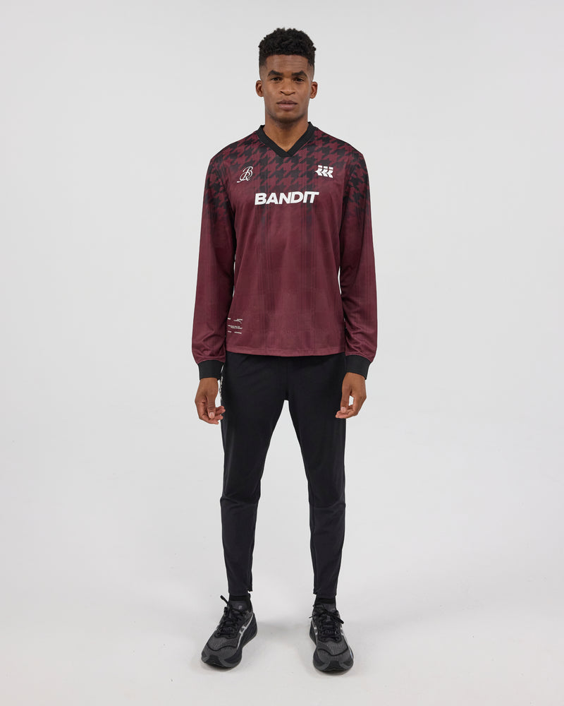 Jacquard Footy-Run Long Sleeve - Fig Print
