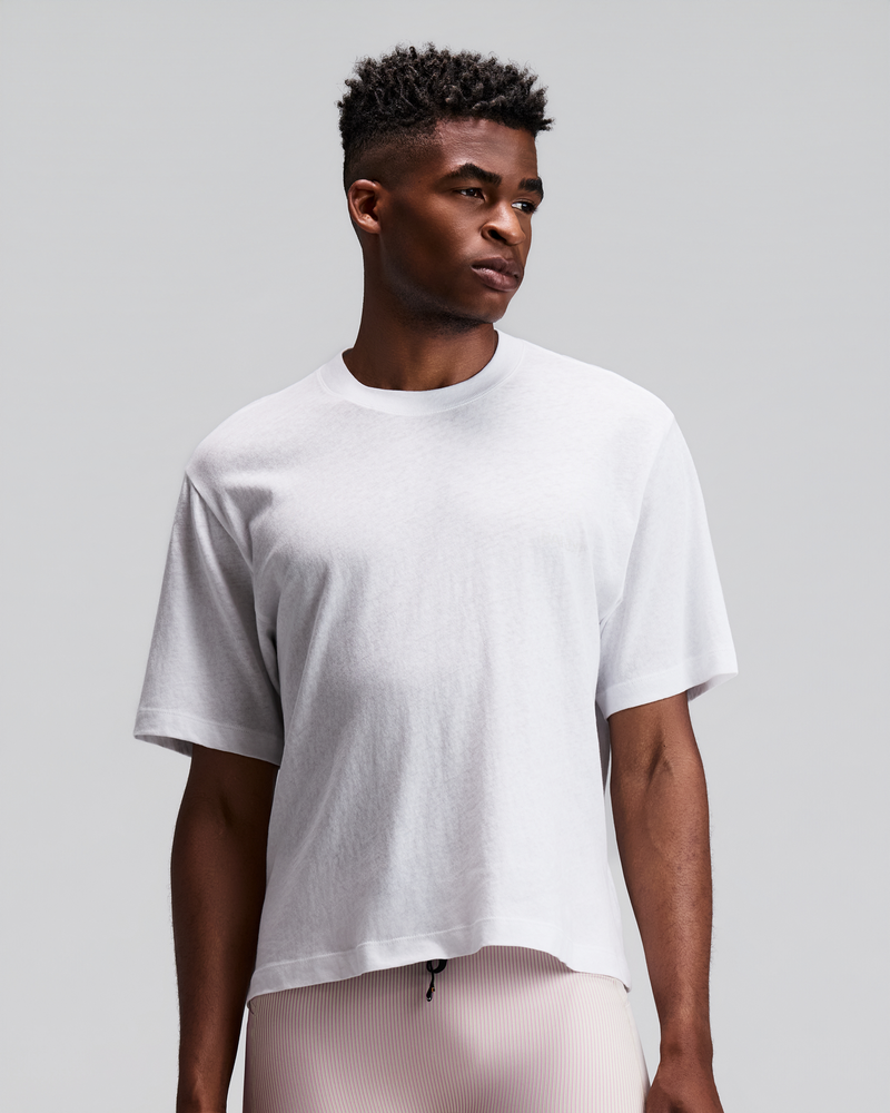Unisex Lightweight Cotton Box Tee - White