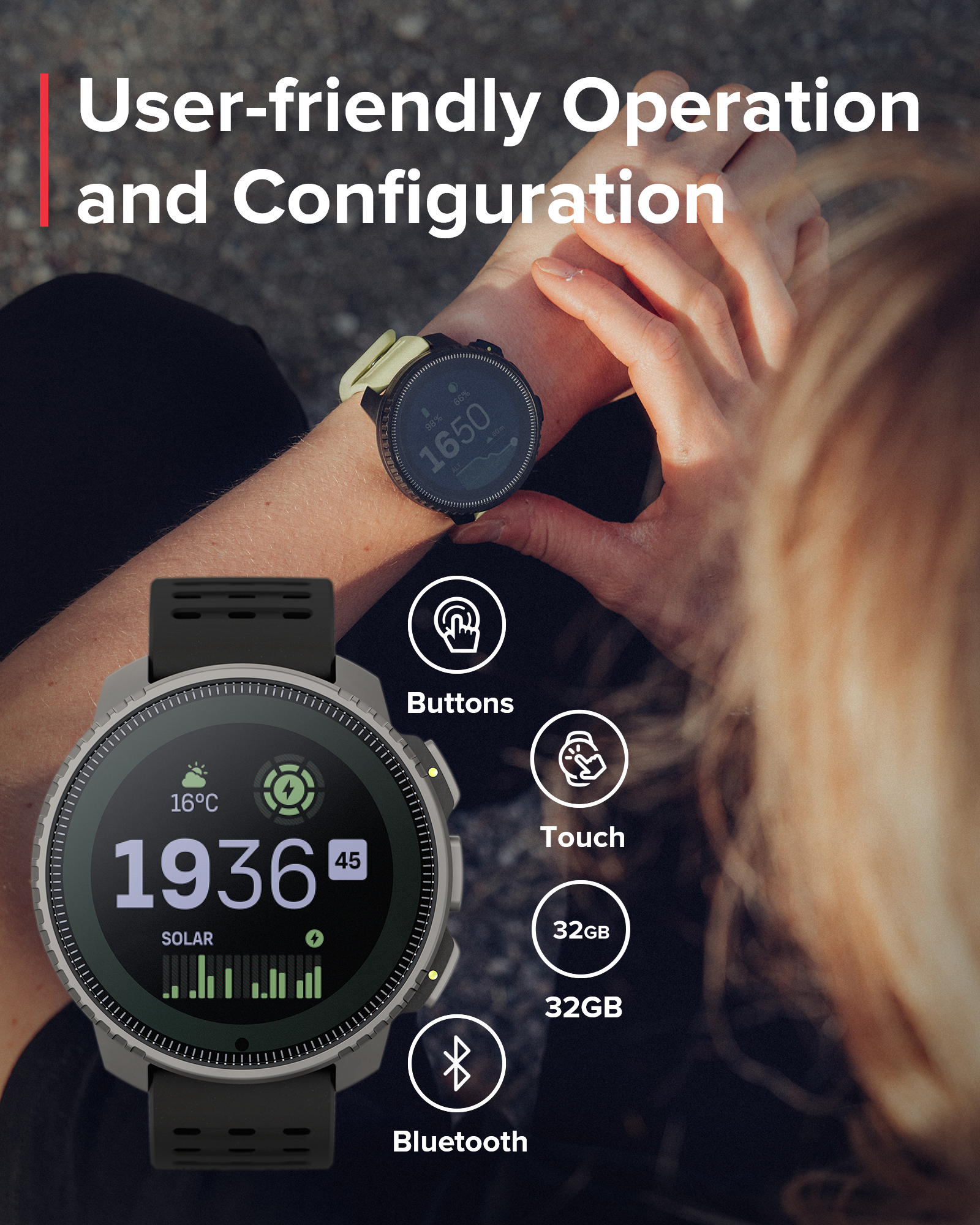 SUUNTO VERTICAL TITANIUM SOLAR BLACK