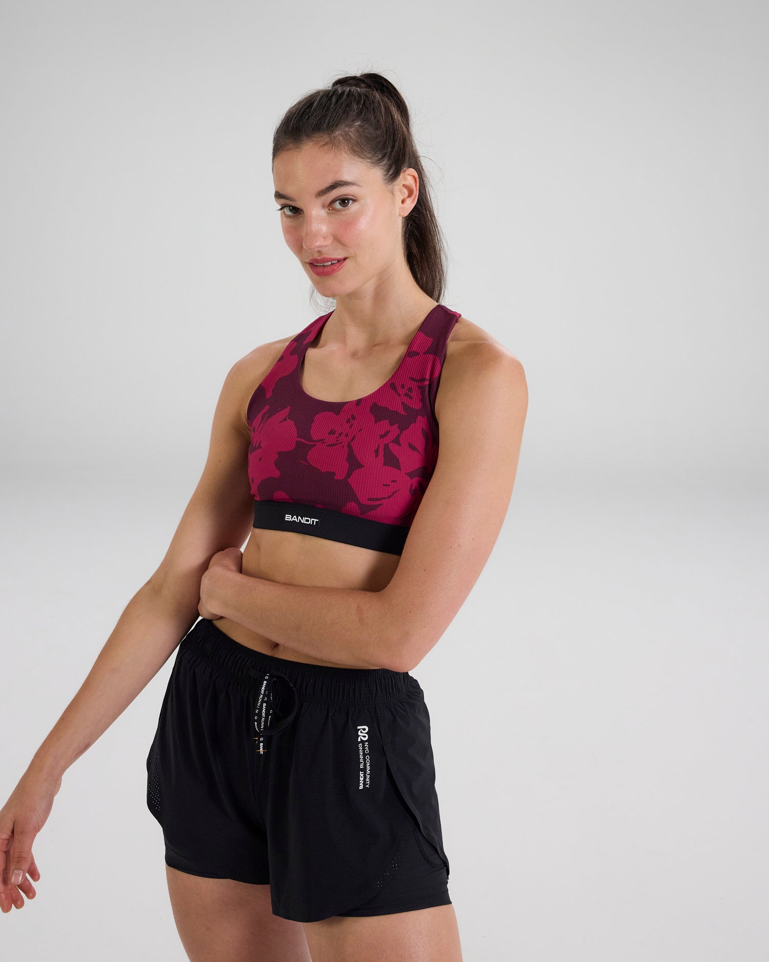 Cadence™ Scoop Neck Run Bra - Fig/Berry Floral