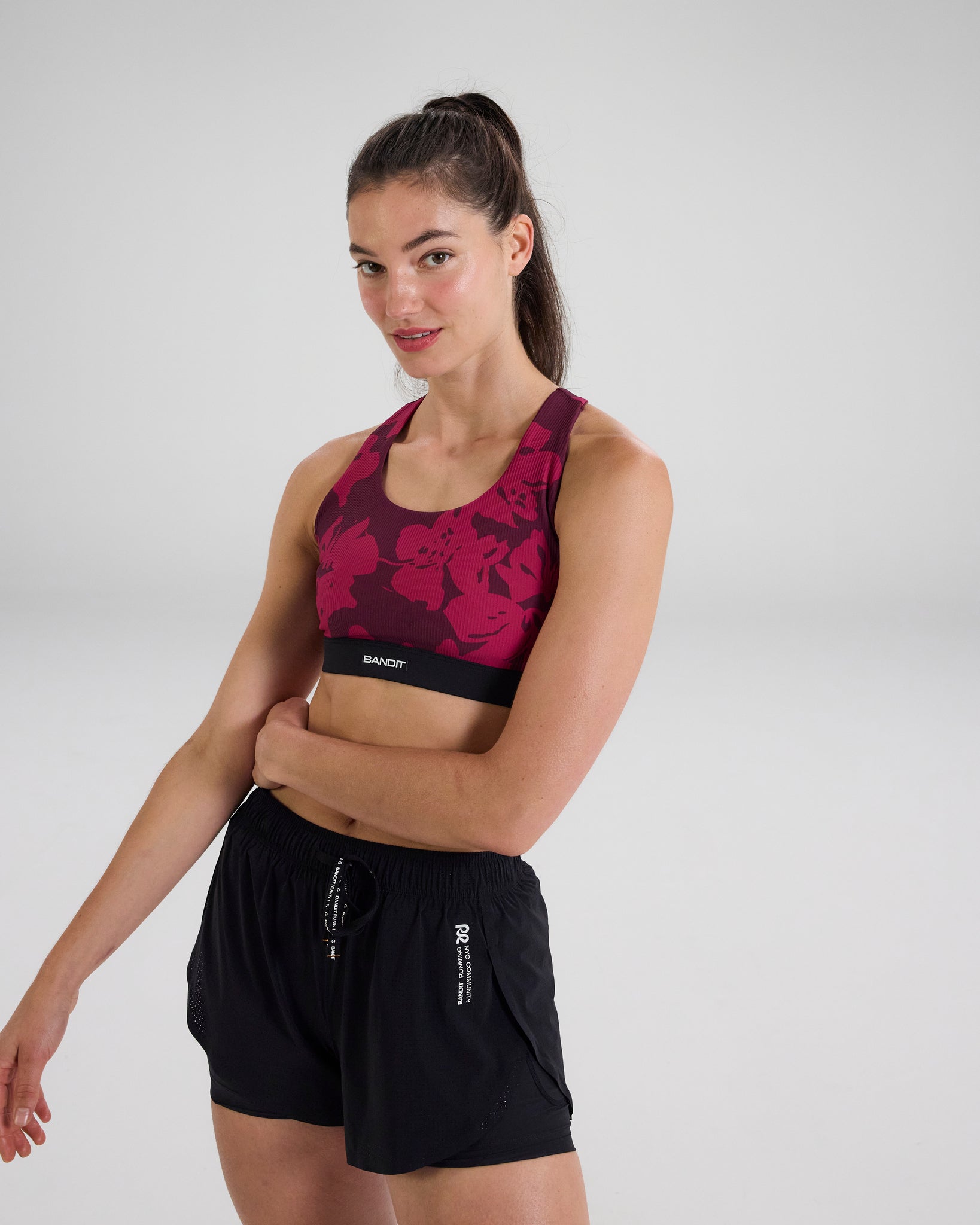 Cadence™ Scoop Neck Run Bra - Fig/Berry Floral
