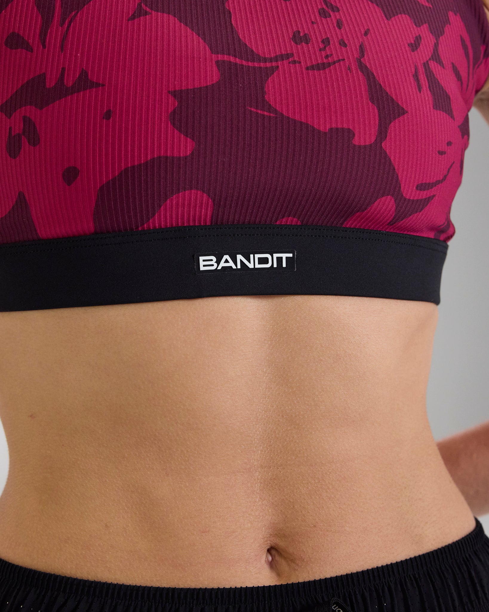 Cadence™ Scoop Neck Run Bra - Fig/Berry Floral