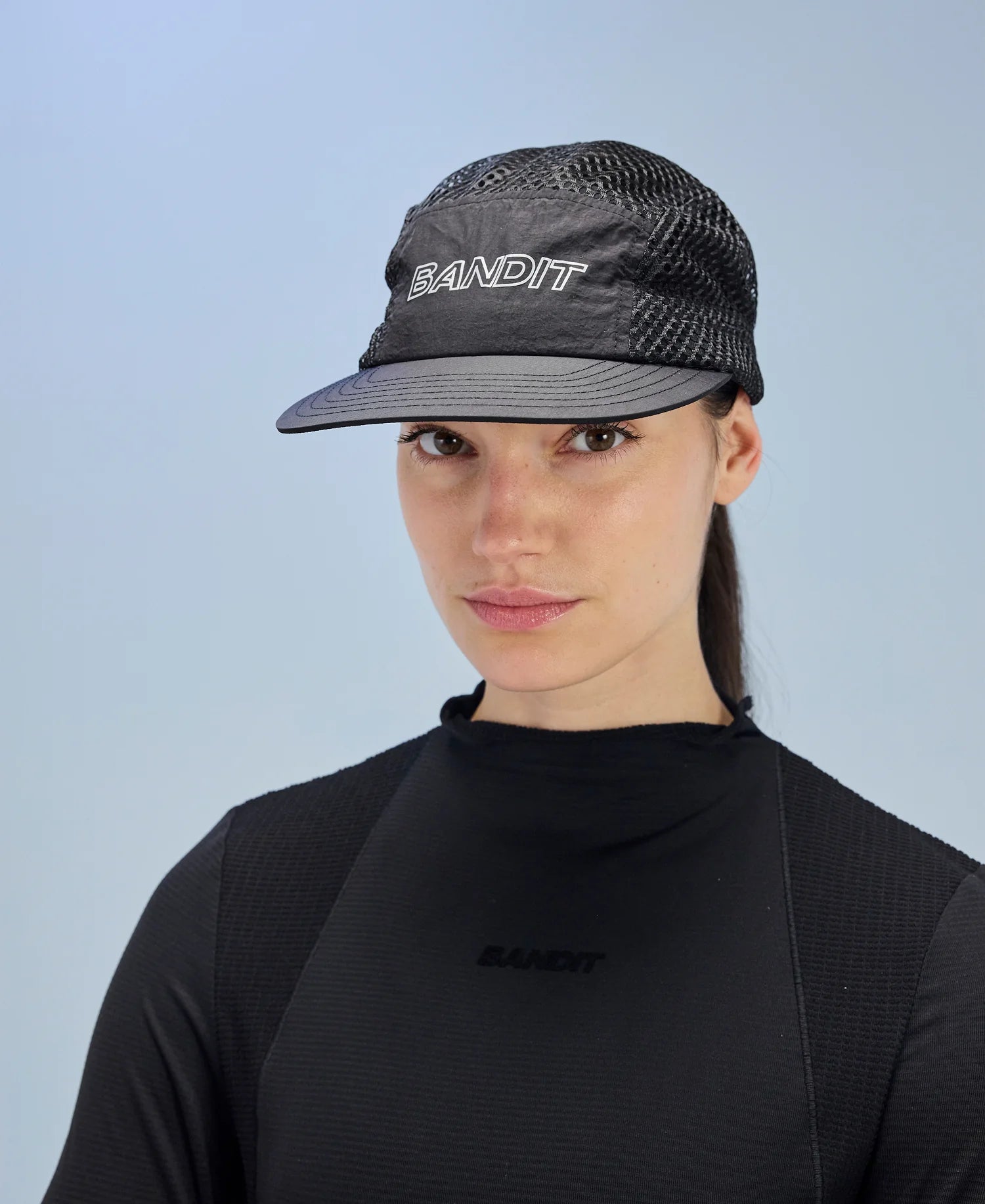 Bandit Open Mesh Reflective Run Hat - Black