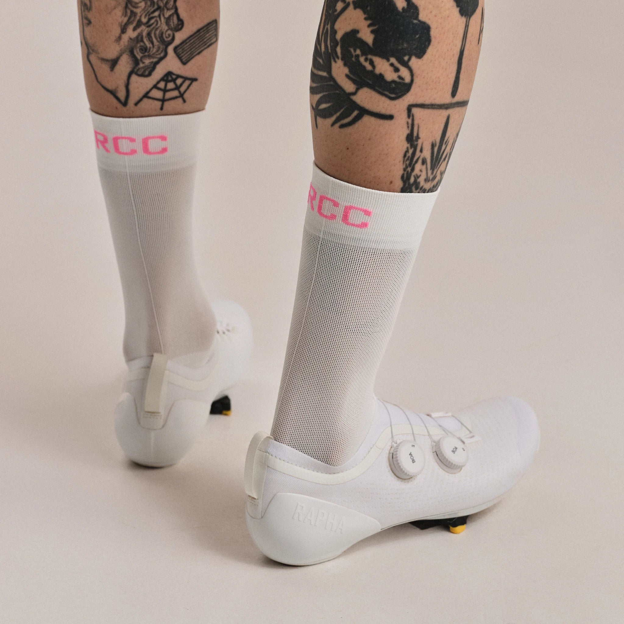 RCC Pro Team Socks - White/Pin