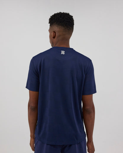 Bandit Cheque Jacquard Short Sleeve Tee - Unisex, NY Navy