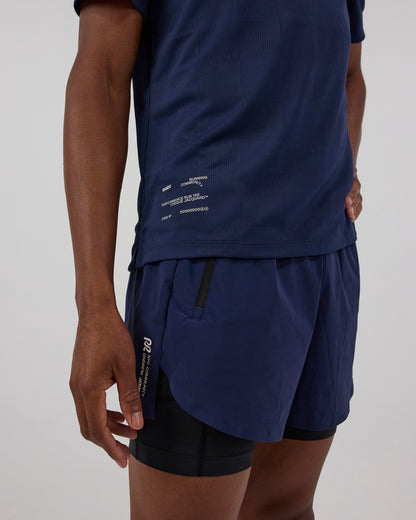 Bandit Cheque Jacquard Short Sleeve Tee - Unisex, NY Navy