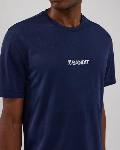 Bandit Cheque Jacquard Short Sleeve Tee - Unisex, NY Navy