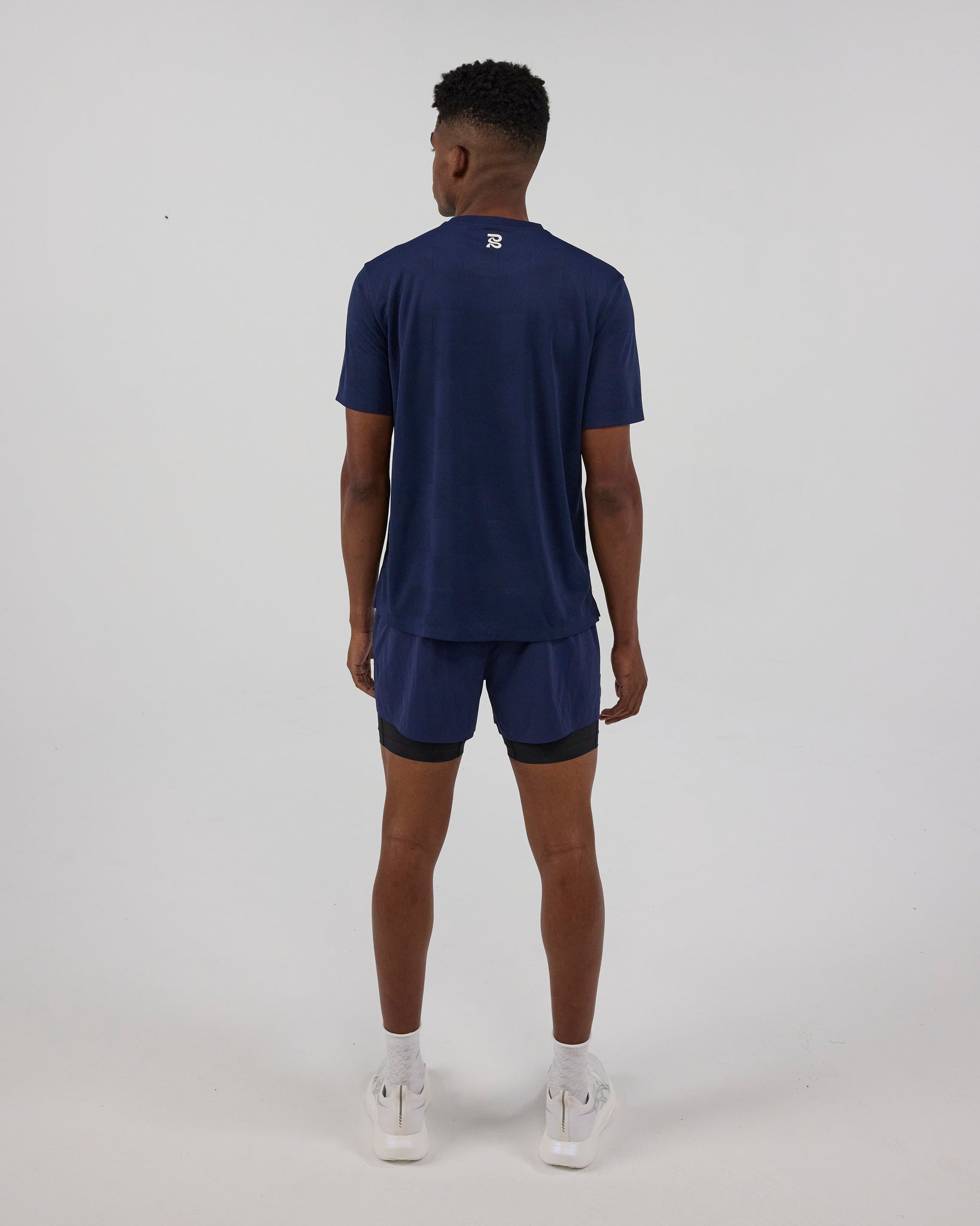 Bandit Cheque Jacquard Short Sleeve Tee - Unisex, NY Navy