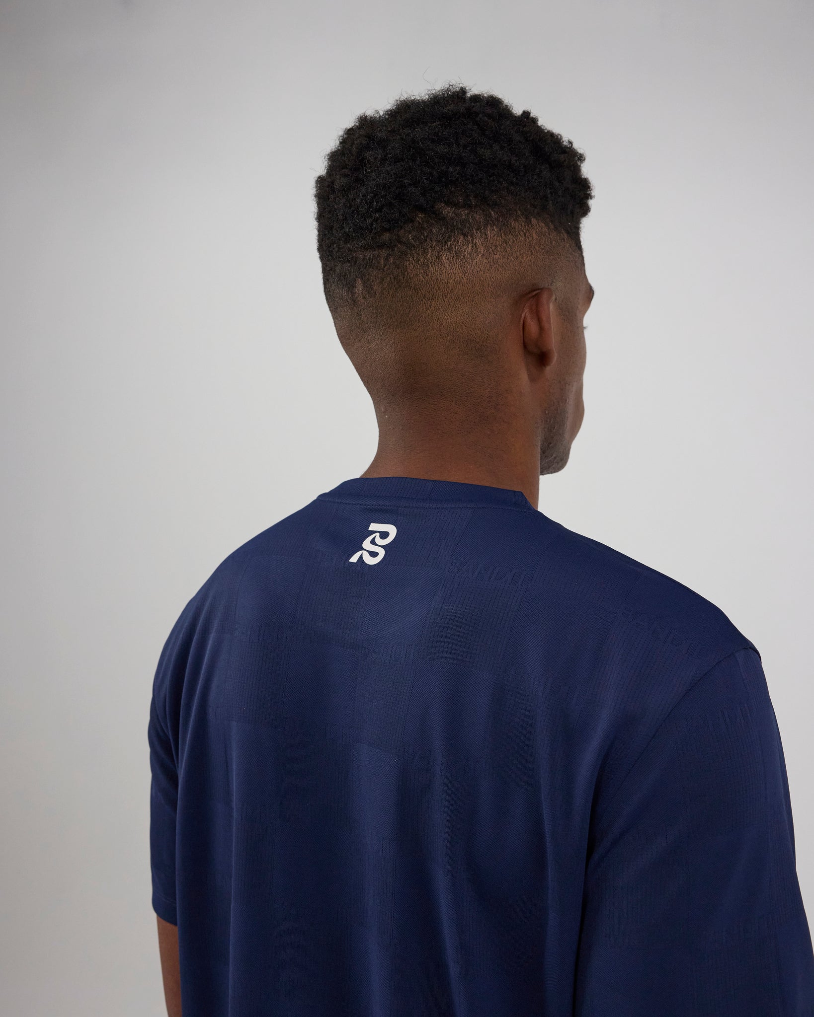 Bandit Cheque Jacquard Short Sleeve Tee - Unisex, NY Navy