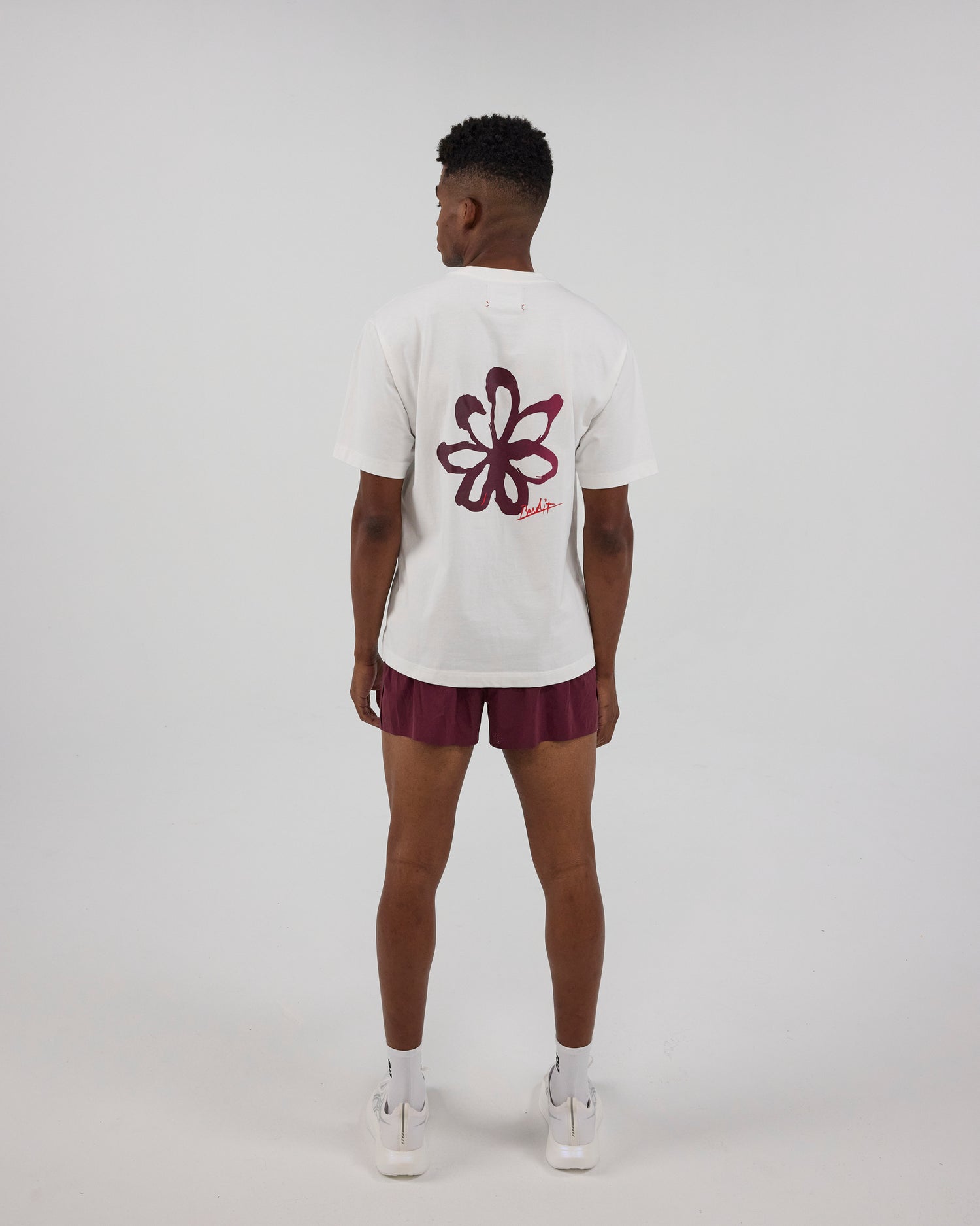 &quot;Painted Flower&quot; Cotton Tee, Unisex - White