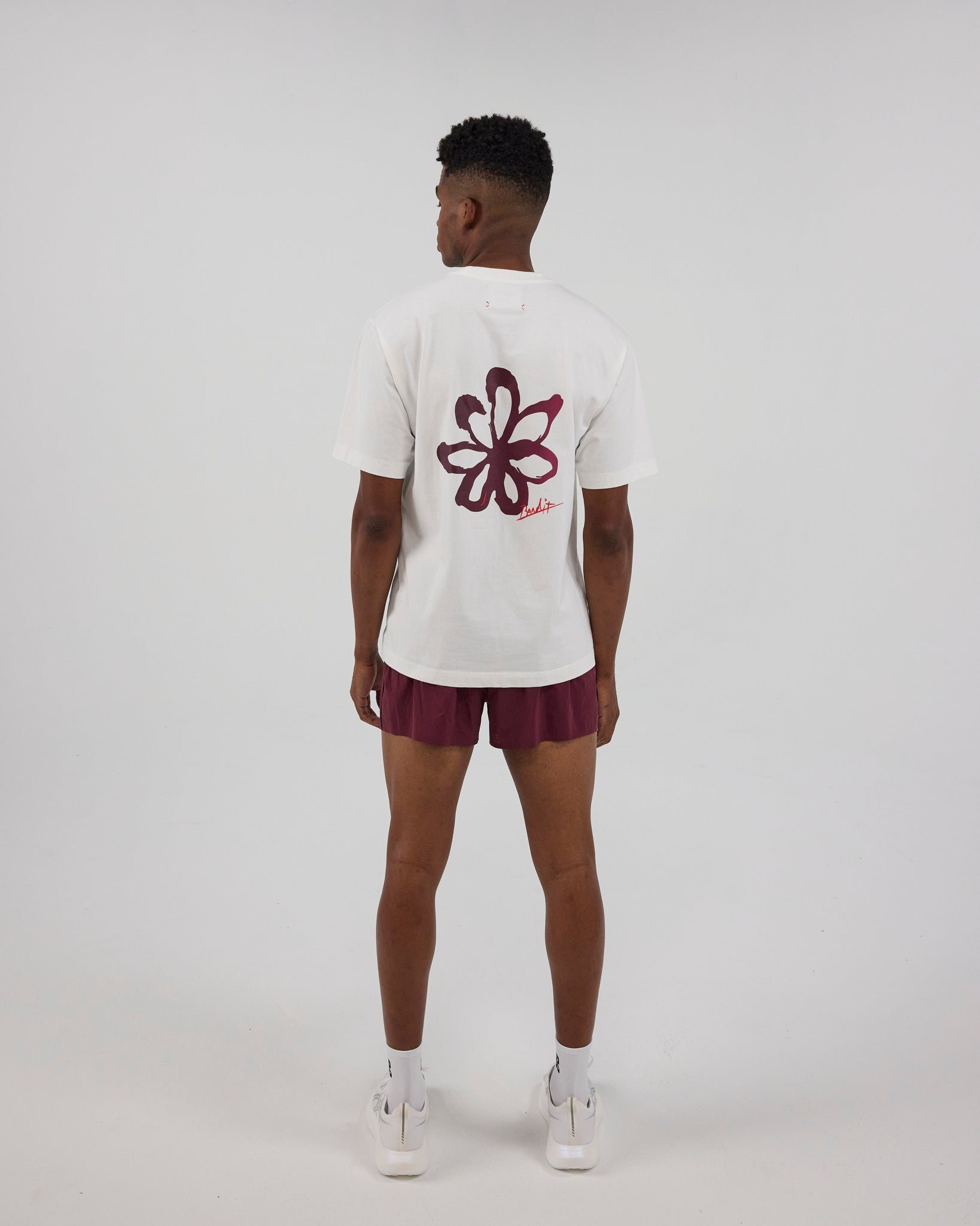 &quot;Painted Flower&quot; Cotton Tee, Unisex - White