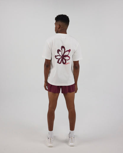 &quot;Painted Flower&quot; Cotton Tee, Unisex - White