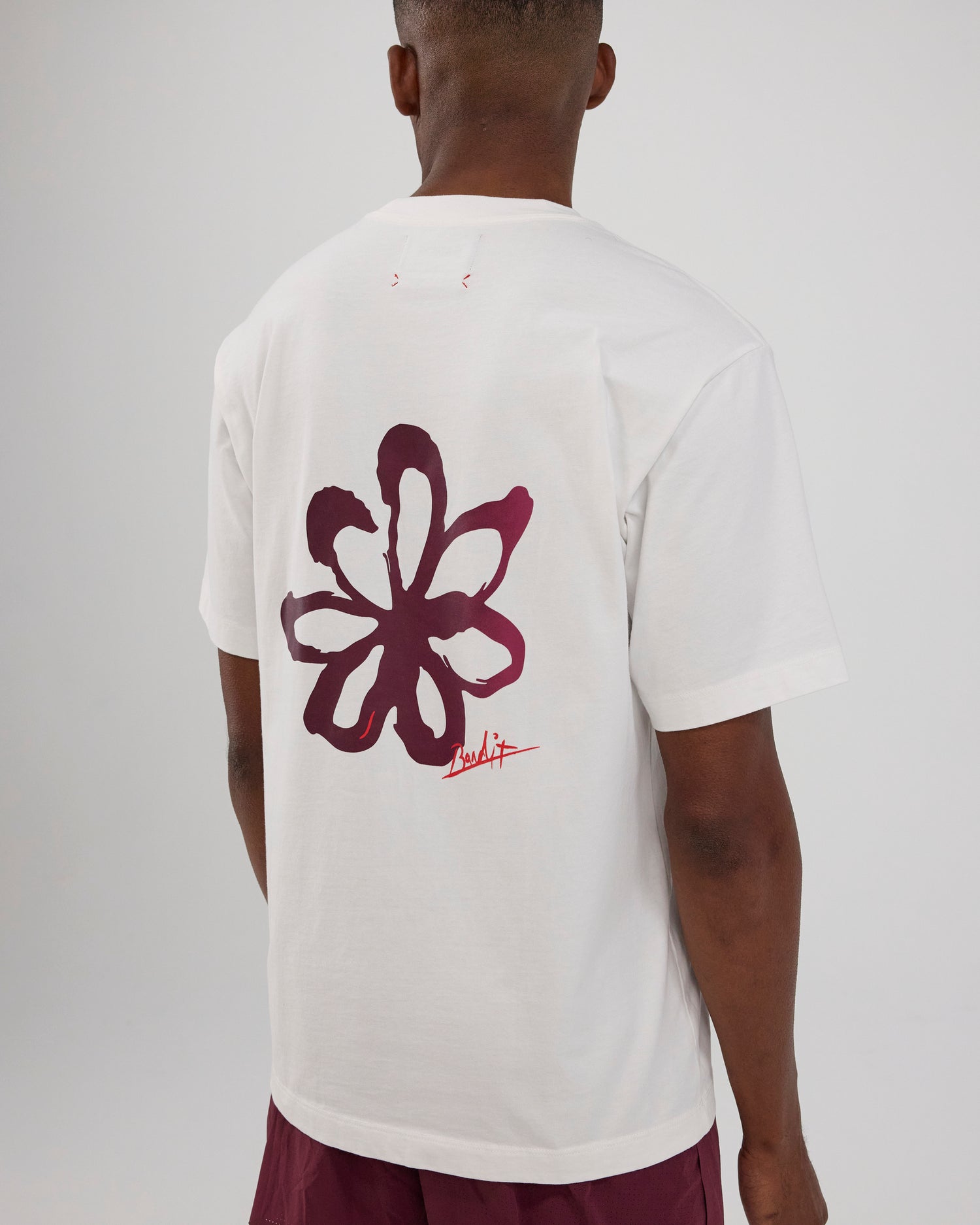 &quot;Painted Flower&quot; Cotton Tee, Unisex - White