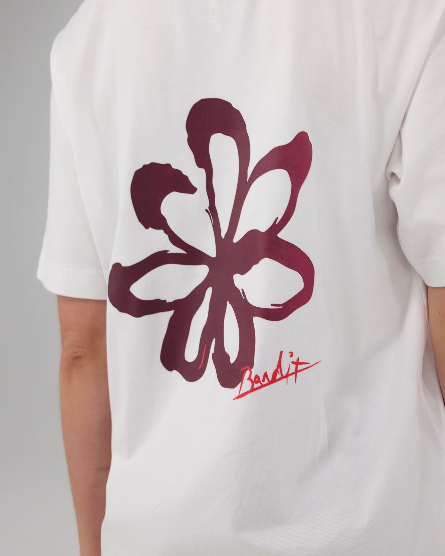 &quot;Painted Flower&quot; Cotton Tee, Unisex - White
