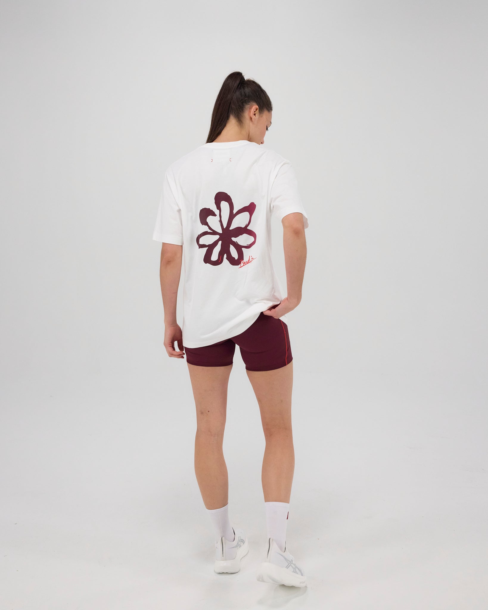 &quot;Painted Flower&quot; Cotton Tee, Unisex - White