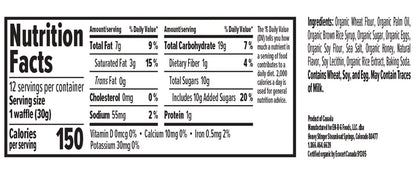 FOOD HS WAFFLE ORGANIC HONEY BXof12