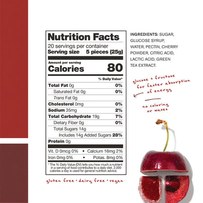 Energy Chews Sport Fuel - Caffeinated Sour Cherry