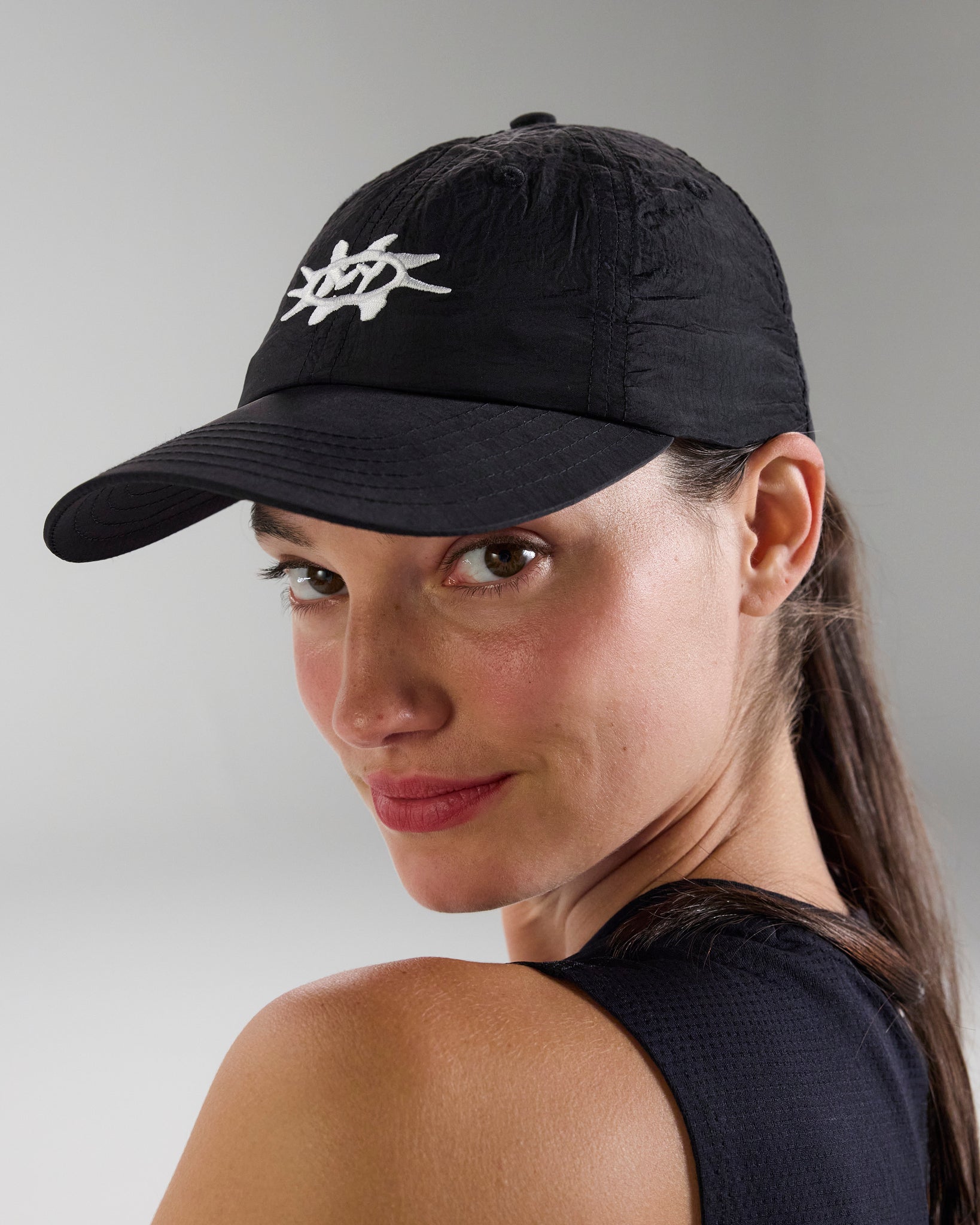 Nylon &quot;Sunburst&quot; Dad Hat - Black