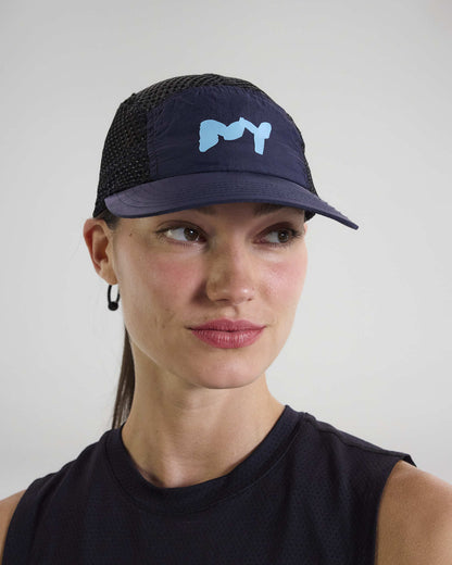 Bandit Open Mesh Run Hat - NY Navy with Black