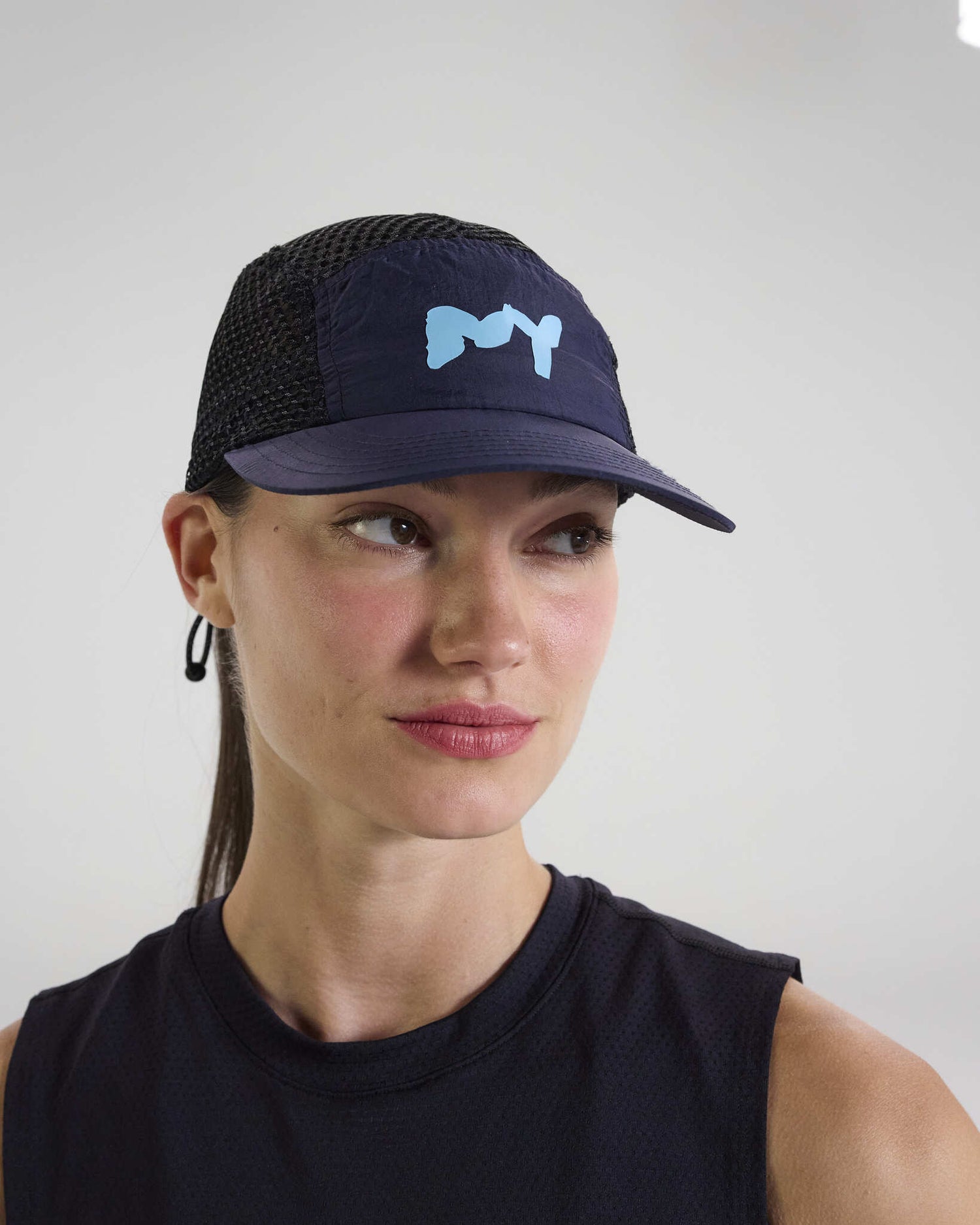Bandit Open Mesh Run Hat - NY Navy with Black