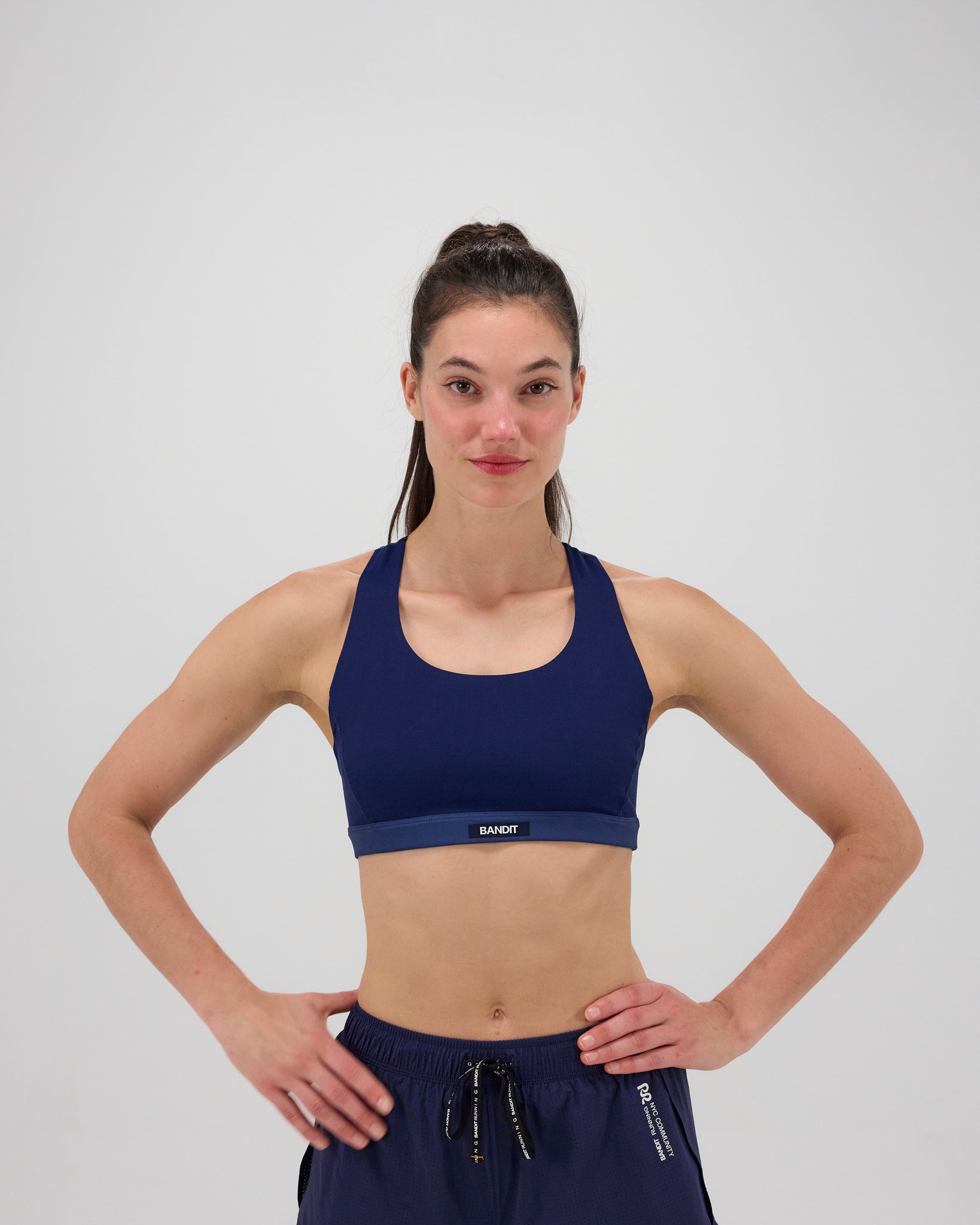 Gridlock™ Scoop Neck Run Bra - NY Navy