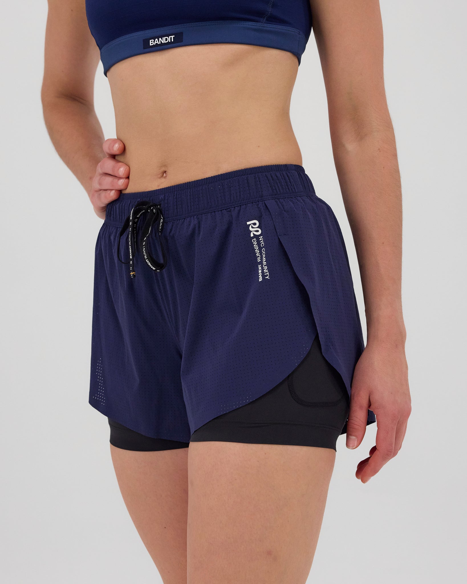 Gridlock™ Scoop Neck Run Bra - NY Navy