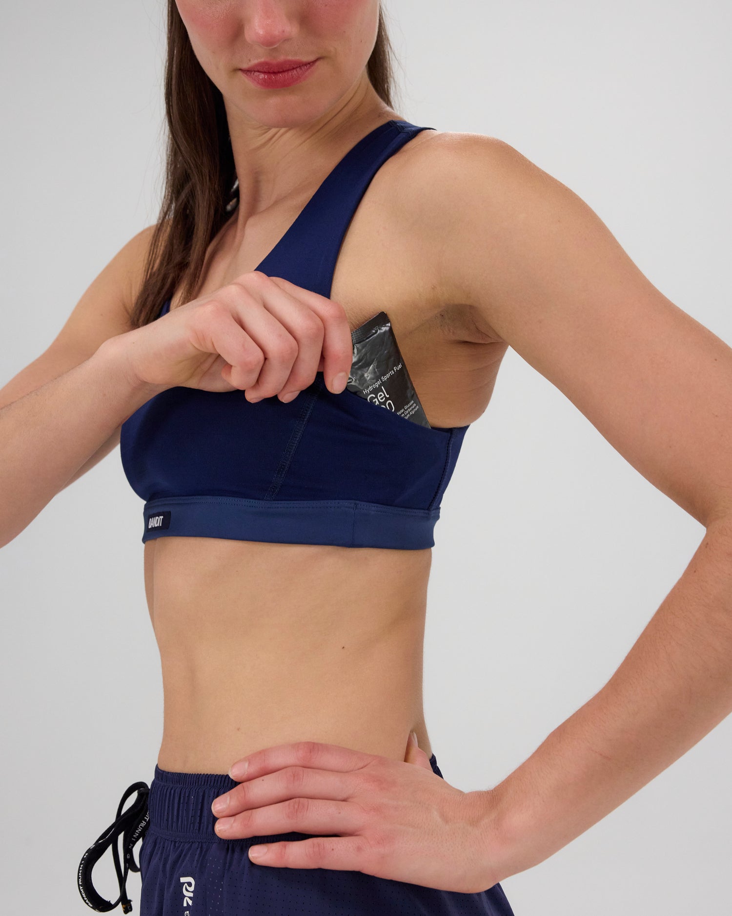 Gridlock™ Scoop Neck Run Bra - NY Navy