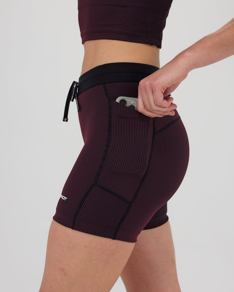 Striped Cadence™ 5&quot; Compression - Black/Fig