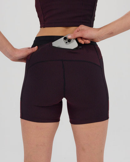 Striped Cadence™ 5&quot; Compression - Black/Fig