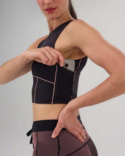 Stamina™ Merrow Race Crop - Black/Mauve