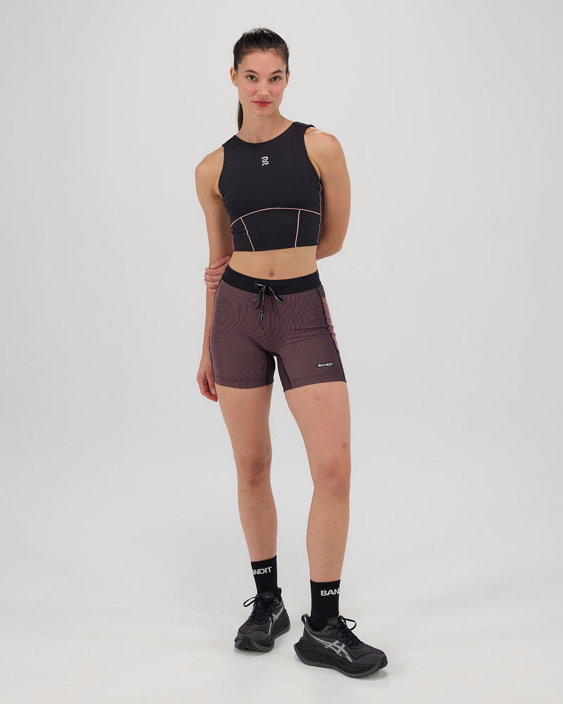 Stamina™ Merrow Race Crop - Black/Mauve