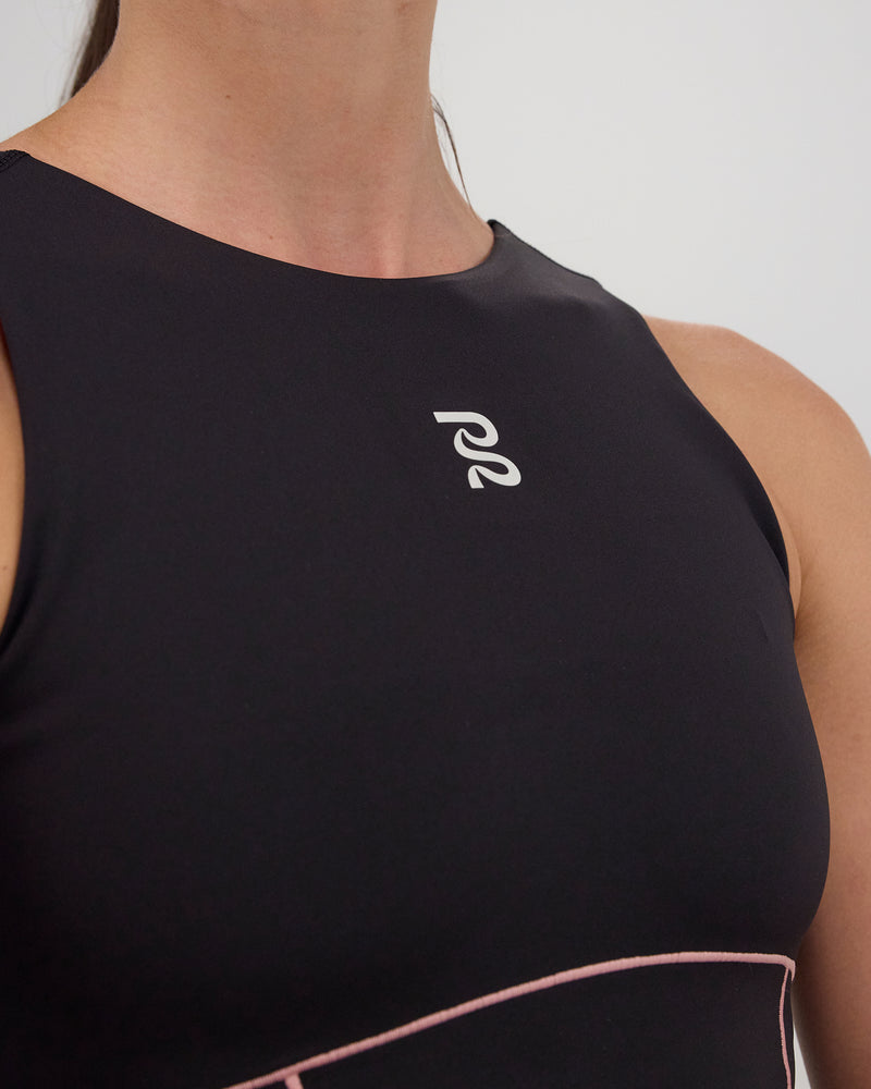 Stamina™ Merrow Race Crop - Black/Mauve