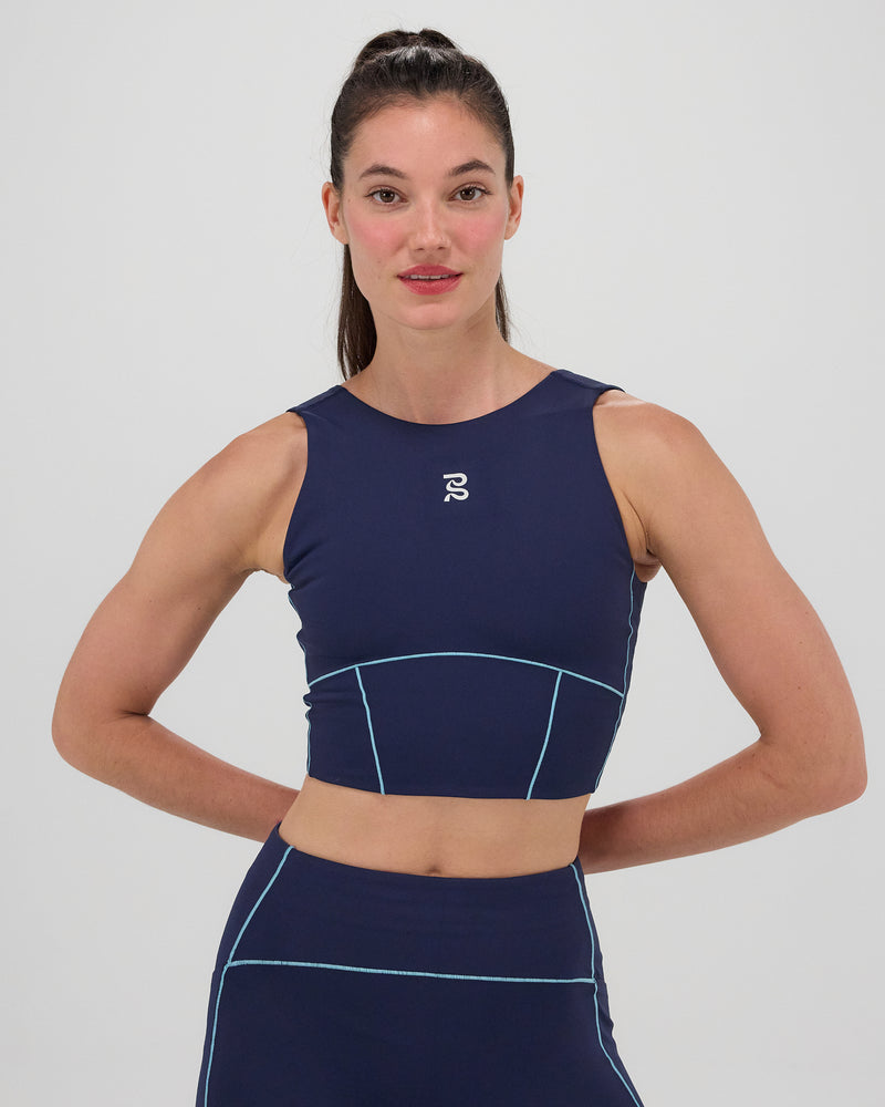 Stamina™ Merrow Race Crop - NY Navy /Vintage Blue