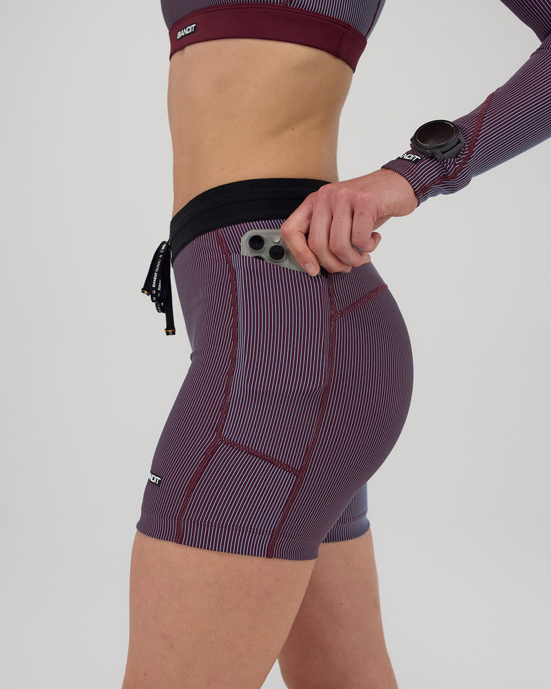 Striped Cadence™ 5&quot; Compression - Fig /Vintage Blue