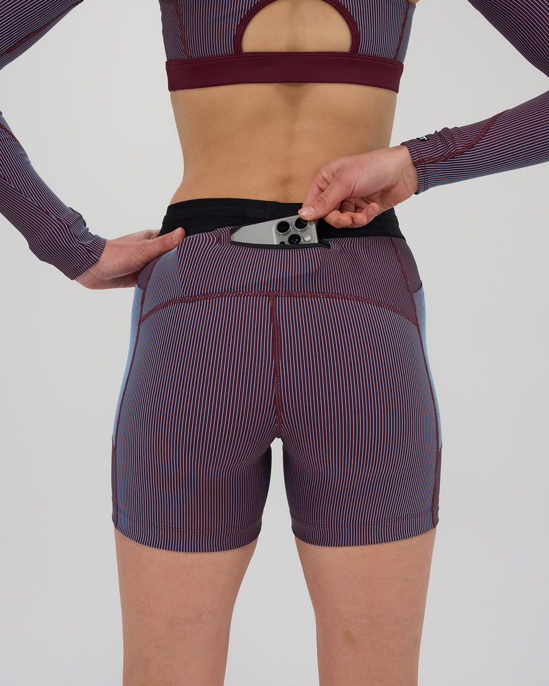 Striped Cadence™ 5&quot; Compression - Fig /Vintage Blue