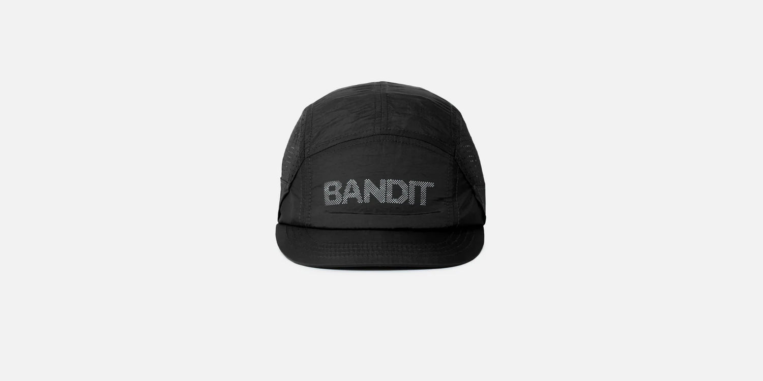 Nylon HumoFit™ Run Hat with Sunglasses Holder - Black - OS