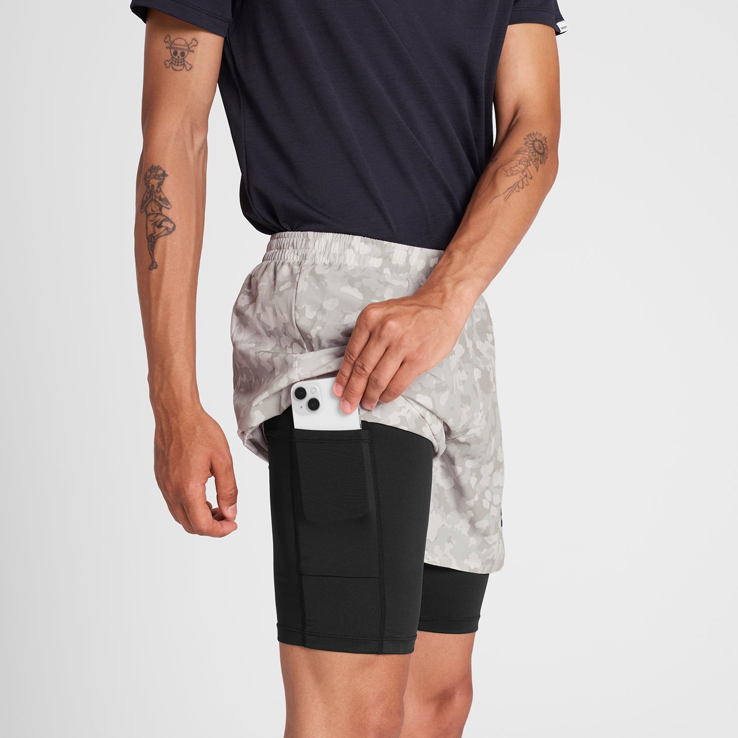 Camo Pace 2 in 1 Shorts 5&