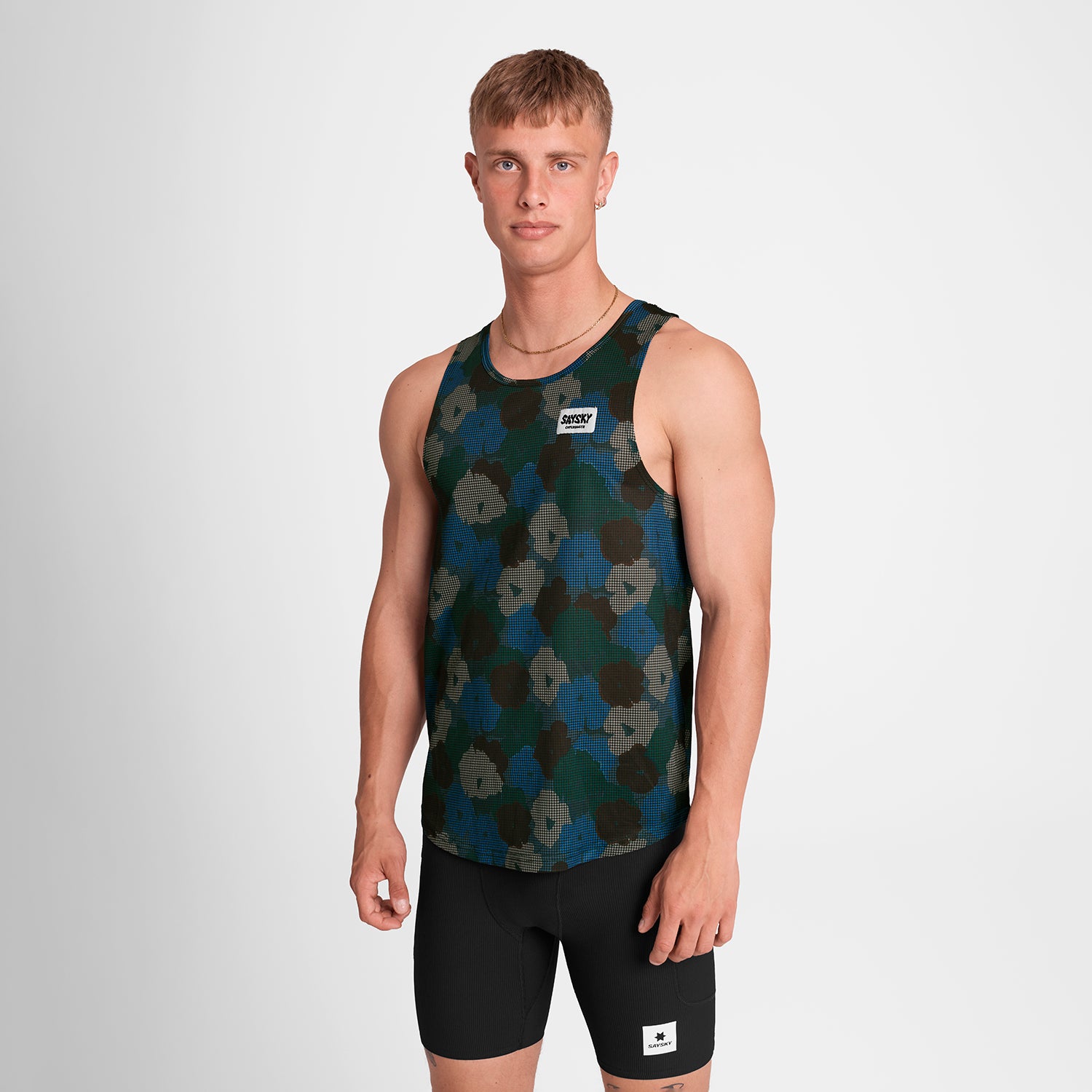 Flower Combat Singlet - Blue