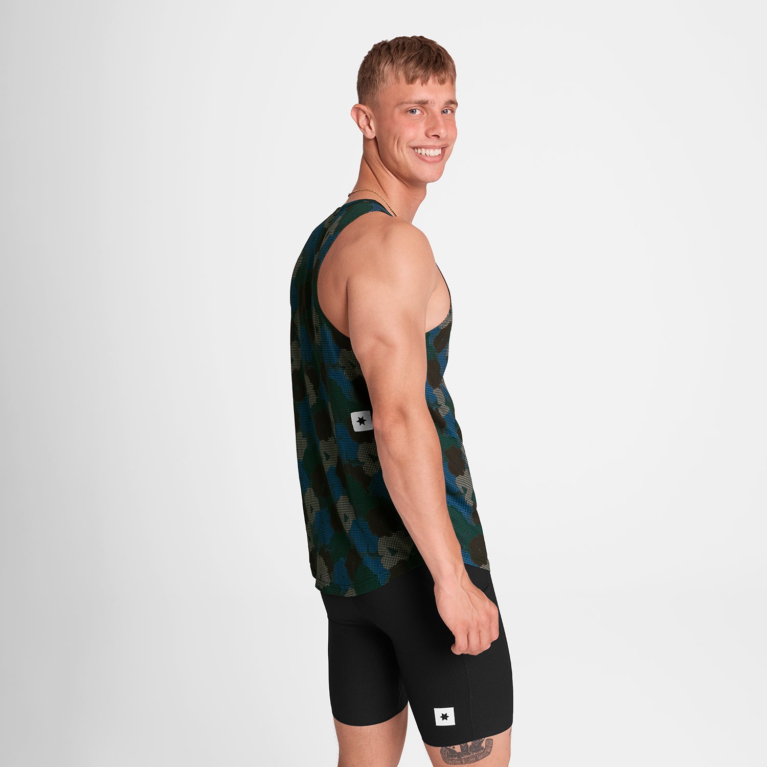 Flower Combat Singlet - Blue