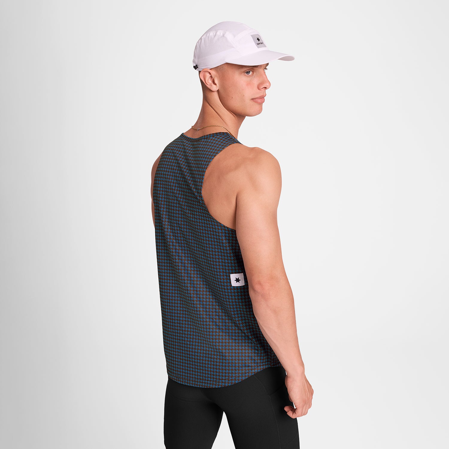Houndstooth Combat Singlet - Blue
