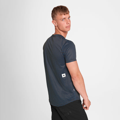 Houndstooth Combat T-Shirt - Blue