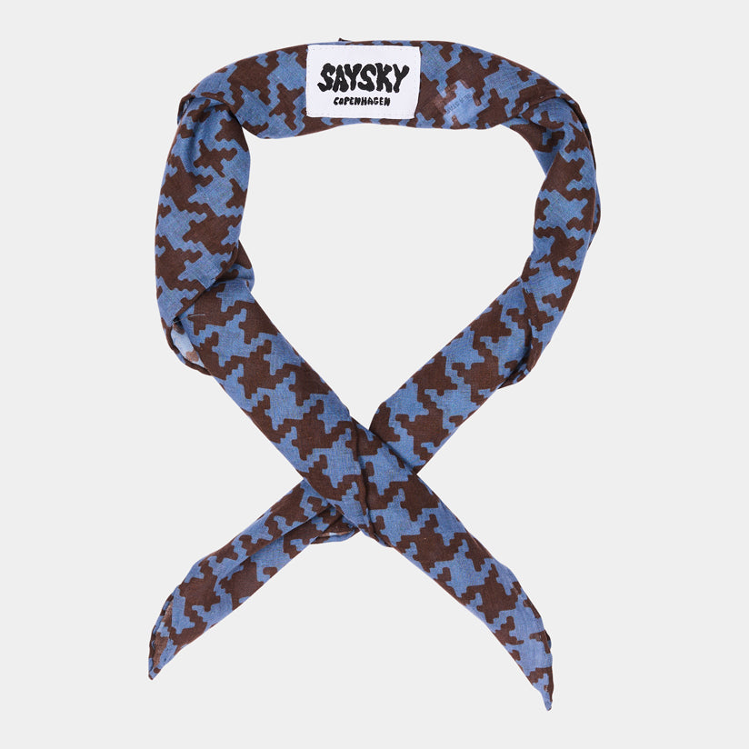 Houndstooth Scarf - Blue