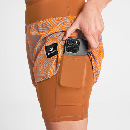 W Reflective Pace 2 in 1 Shorts 3" - Orange