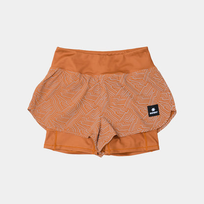 W Reflective Pace 2 in 1 Shorts 3" - Orange