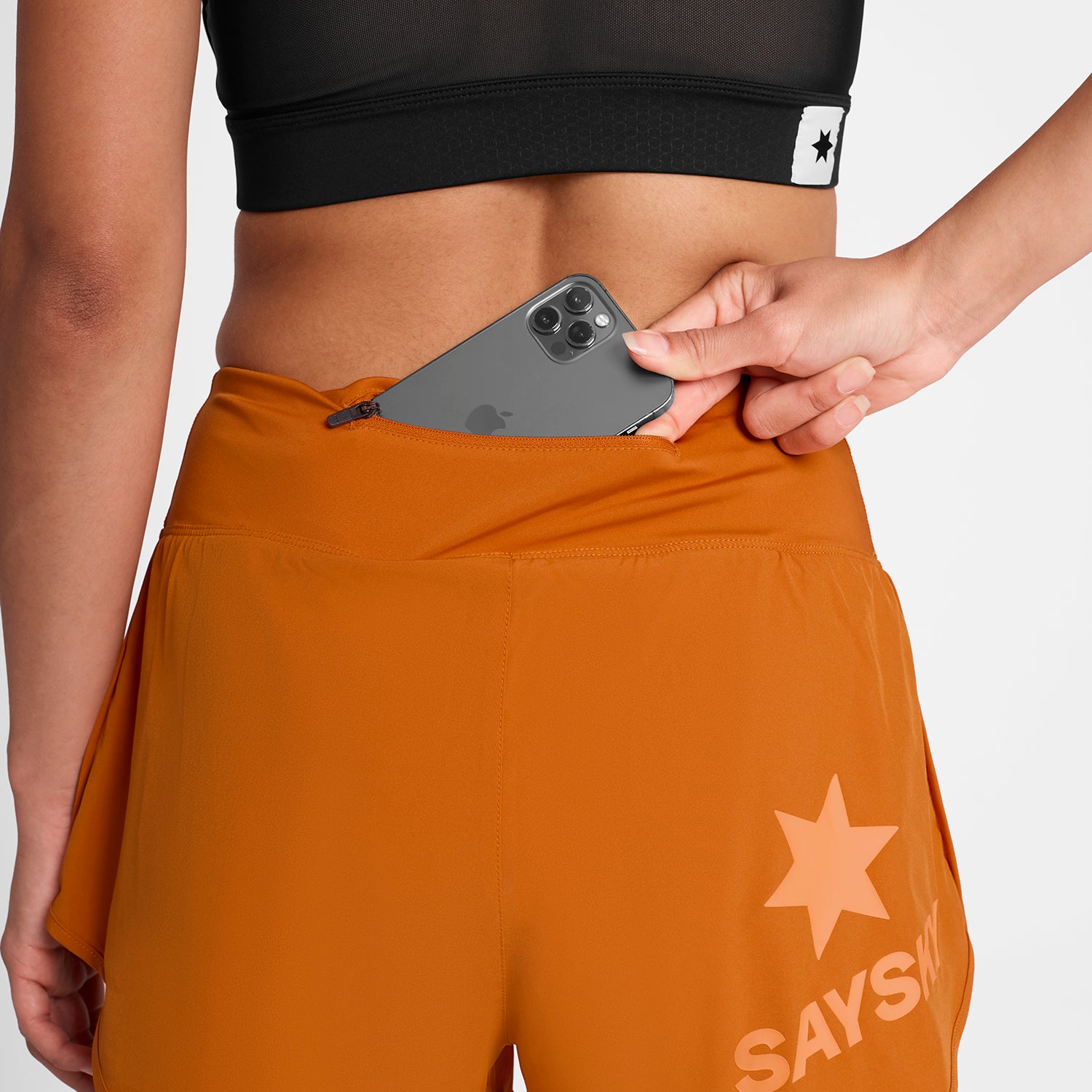 W Pace Shorts 3" - Orange