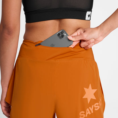 W Pace Shorts 3" - Orange